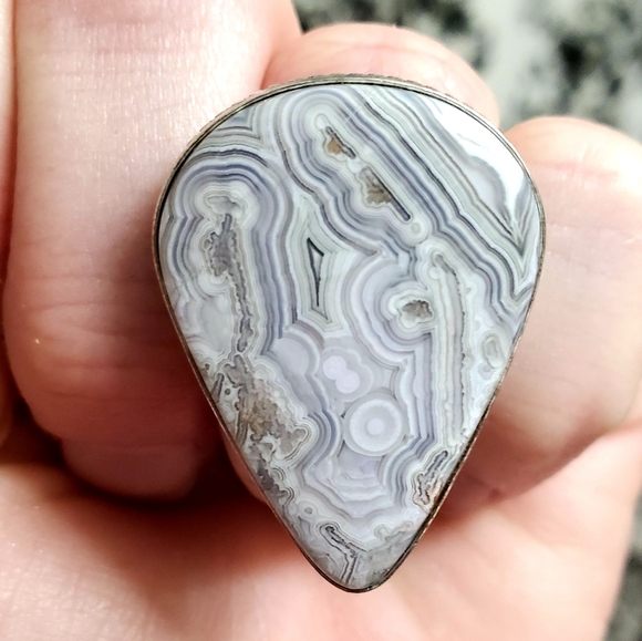 New Crazy Lace Agate 925 Silver Ring. - Picture 4 of 8